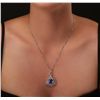 Image 1 : 14KT White Gold 5.64ct Tanzanite and Diamond Pendant With Chain