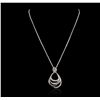Image 4 : 14KT White Gold 1.21ctw Diamond Pendant With Chain