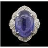Image 4 : 14KT White Gold 13.23ct Tanzanite and Diamond Ring