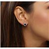 Image 4 : 14KT Yellow Gold 1.91ctw Sapphire and Diamond Earrings