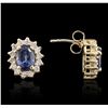 Image 6 : 14KT Yellow Gold 1.91ctw Sapphire and Diamond Earrings