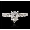 Image 4 : 14KT White Gold EGL Certified 1.16ctw Diamond Ring