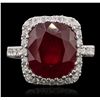 Image 4 : 14KT White Gold 10.00ct Ruby and Diamond Ring