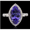 Image 4 : 14KT White Gold 3.82ct Tanzanite and Diamond Ring