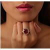 Image 2 : 14KT Yellow Gold 9.72ct Ruby and Diamond Ring