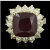 Image 4 : 14KT Yellow Gold 9.79ct Ruby and Diamond Ring