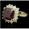 Image 5 : 14KT Yellow Gold 9.79ct Ruby and Diamond Ring