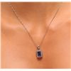 Image 3 : 14KT White Gold 2.73ct Tanzanite and Diamond Pendant With Chain