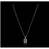 Image 5 : 14KT White Gold 2.73ct Tanzanite and Diamond Pendant With Chain
