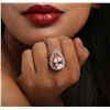 Image 3 : 14KT Rose Gold 9.41ct Morganite and Diamond Ring