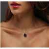 Image 2 : 14KT White Gold 8.36ct Black Diamond Pendant With Chain
