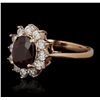 Image 4 : 14KT Rose Gold 1.57ct Ruby and Diamond Ring