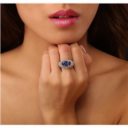 14KT White Gold 3.11ct Tanzanite and Diamond Ring