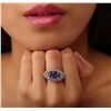 Image 2 : 14KT White Gold 3.11ct Tanzanite and Diamond Ring