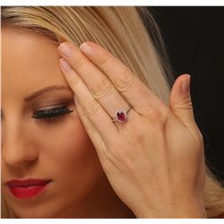 14KT White Gold 1.56ct Ruby and Diamond Ring