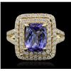 Image 4 : 14KT Yellow Gold 2.72ct Tanzanite and Diamond Ring