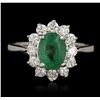 Image 3 : 14KT White Gold 1.50ct Emerald and Diamond Ring