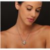 Image 2 : 14-18KT White Gold 3.01ctw Diamond Pendant With Chain
