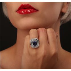 14KT White Gold 2.74ct Tanzanite and Diamond Ring