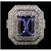 Image 4 : 14KT White Gold 2.74ct Tanzanite and Diamond Ring