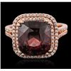 Image 5 : 14KT Rose Gold 6.72ct Garnet and Diamond Ring