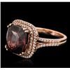 Image 6 : 14KT Rose Gold 6.72ct Garnet and Diamond Ring