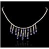 Image 4 : 14KT White Gold 6.02ctw Tanzanite and Diamond Necklace