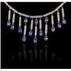 Image 5 : 14KT White Gold 6.02ctw Tanzanite and Diamond Necklace