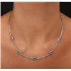 Image 2 : 18KT White Gold 2.03ctw Emerald and Diamond Necklace