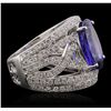 Image 6 : 14KT White Gold 5.56ct Tanzanite and Diamond Ring