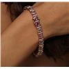 Image 3 : 14KT Rose Gold 19.11ctw Multi-Color Sapphire and Diamond Bracelet