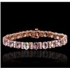 Image 7 : 14KT Rose Gold 19.11ctw Multi-Color Sapphire and Diamond Bracelet