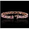 Image 8 : 14KT Rose Gold 19.11ctw Multi-Color Sapphire and Diamond Bracelet