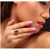 Image 1 : 14KT Yellow Gold 3.32ct Emerald and Diamond Ring