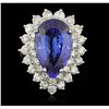 Image 4 : 14KT White Gold 10.26ct GIA Cert Tanzanite and Diamond Ring