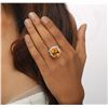 Image 2 : 14KT Yellow Gold 8.45ct Citrine Quartz and Diamond Ring