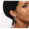 Image 2 : 18KT White Gold 22.98ctw Onyx and Diamond Earrings