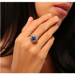 14KT White Gold 2.99ct Tanzanite and Diamond Ring