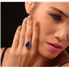 Image 1 : 14KT Yellow Gold GIA Certified 8.69ct Tanzanite and Diamond Ring