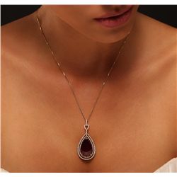 14KT Yellow Gold 17.06ct Ruby and Diamond Pendant With Chain