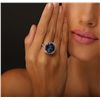 Image 1 : 14KT White Gold 12.33ct Sapphire and Diamond Ring