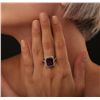 Image 2 : 14KT Yellow Gold 5.81ct Amethyst and Diamond Ring
