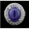 Image 4 : 14KT White Gold 8.71ct Tanzanite and Diamond Ring