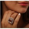 Image 3 : 14KT White Gold 12.56ct Morganite and Diamond Ring