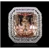 Image 4 : 14KT White Gold 12.56ct Morganite and Diamond Ring