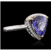 Image 5 : 14KT White and Yellow Gold 4.14ct Tanzanite and Diamond Ring