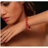 Image 1 : 14KT Rose Gold 16.32ctw Coral and Diamond Bracelet
