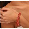 Image 4 : 14KT Rose Gold 16.32ctw Coral and Diamond Bracelet