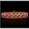 Image 5 : 14KT Rose Gold 16.32ctw Coral and Diamond Bracelet