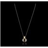 Image 5 : 14KT Two-Tone Gold 2.00ct Garnet and Diamond Pendant With Chain